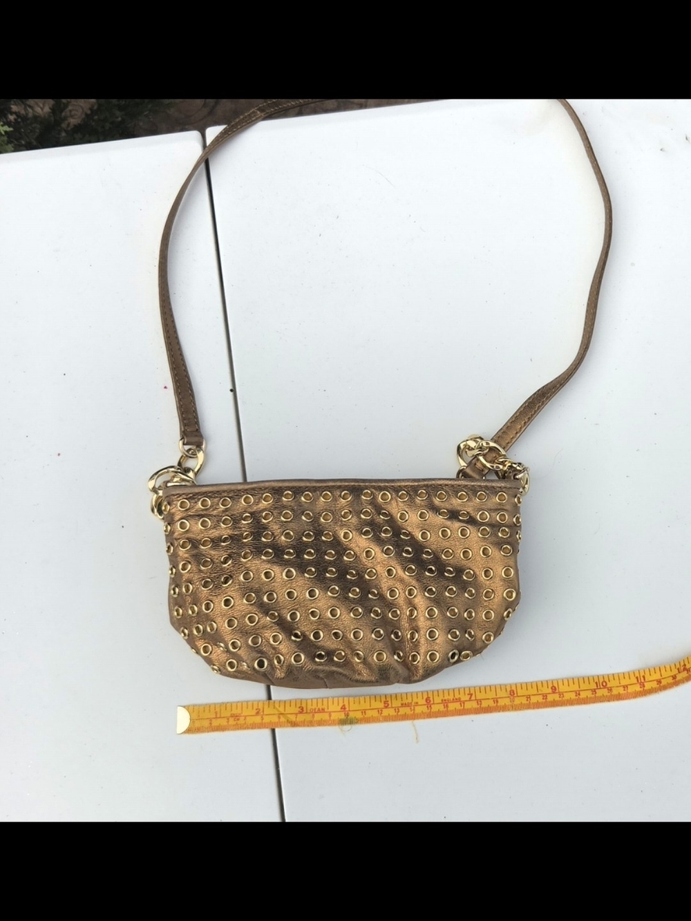 Michael Kors Gold Eyelet Crossbody Mini Bag
